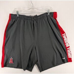Nike x MLB Anaheim Angels Dri-Fit Mens XL 10" Red Shorts Active Baseball
